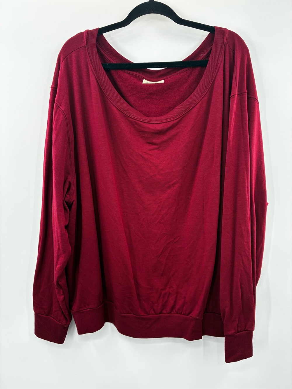 3for$20 78 & Sunny Cozy Oversized Long Sleeve Top in Deep Wine size: 2X